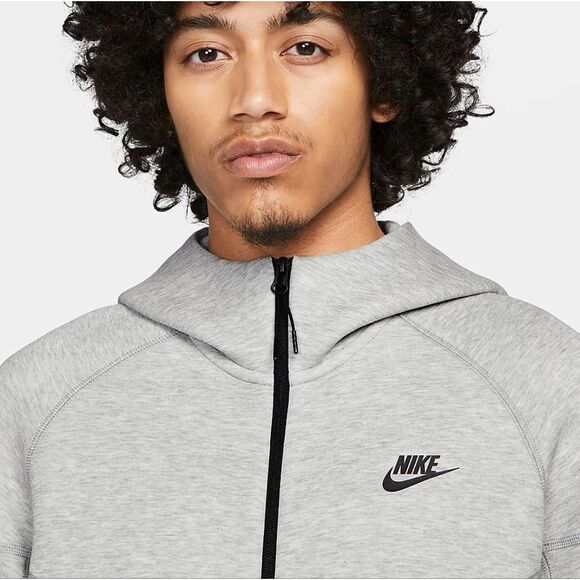 Nike Tech Fleece Windrunner Hooded Jacket Men's XL Heather Grey Black Pockets LE - Picture 14 of 16